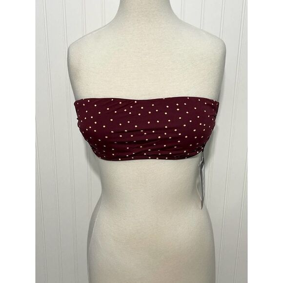 Vix Paula Hermanny Lola Polka‎ Dot Basic Bandeau D Cup Strapless Bikini Swim Top - Picture 16 of 16